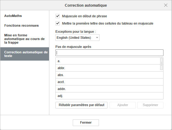 Corrections automatiques