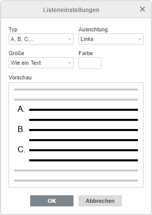 Nummerierte Liste