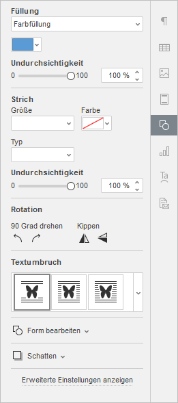 Registerkarte Einstellungen AutoFom