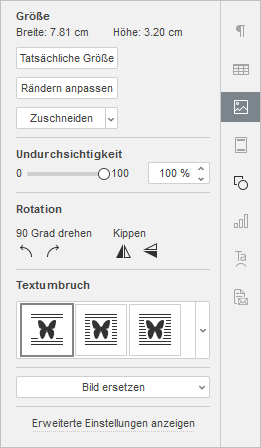 Registerkarte Bildeinstellungen