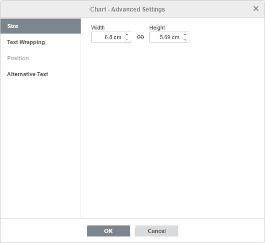 Chart - Advanced Settings: Size