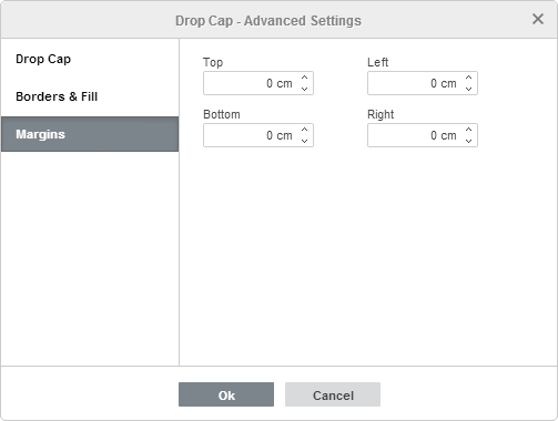Drop Cap - Advanced Settings