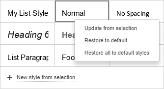 Edited style menu