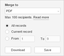 Merge type selection