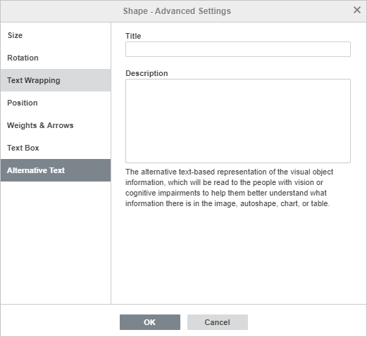 Shape - Advanced Settings