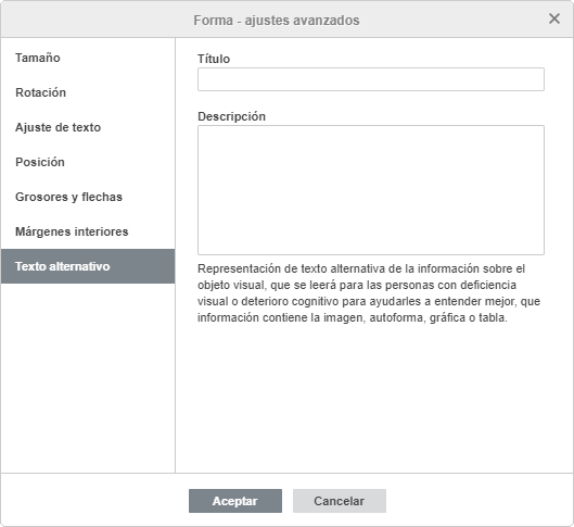 Forma - Ajustes avanzados