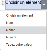 Contrôle de zone de liste déroulante