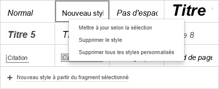 Menu style personnalisé