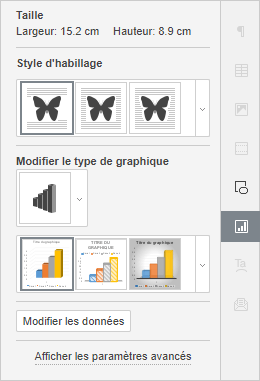 L'onglet Paramètres du graphique