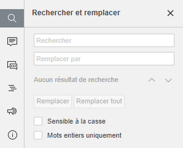 Fenêtre Rechercher et remplacer