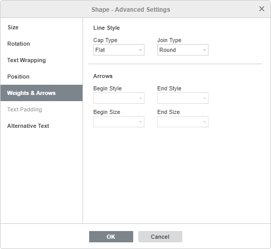 Shape - Advanced Settings