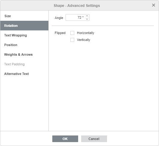 Shape - Advanced Settings