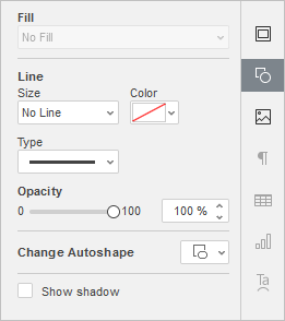 Shape Settings tab