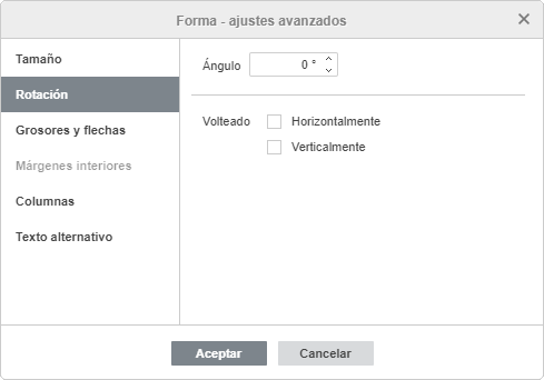 Forma - Ajustes avanzados