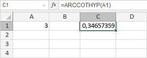 ARCCOTHYP-Funktion