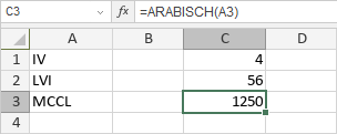 ARABISCH-Funktion