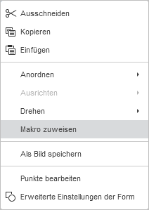 Makro zuweisen - Menü