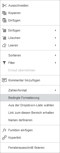 Bedingte Formatierung - Rechtsklick