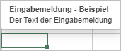 Eingabemeldung - Beispiel