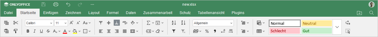 Registerkarte Startseite