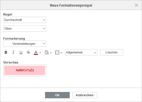 Neue Regel - Durchschnitt