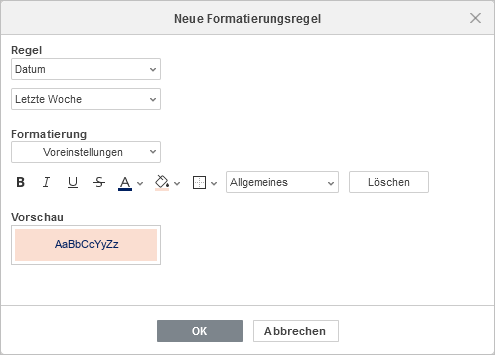 Neue Regel - Datum