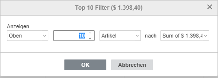 Erste 10 AutoFilter-Fenster