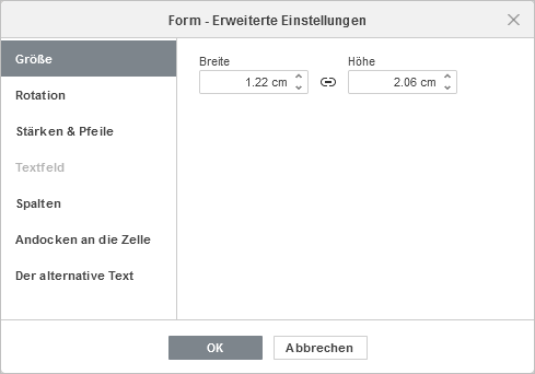 Form - Erweiterte Einstellungen