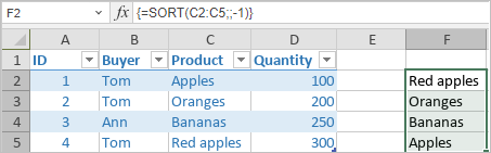 SORT Function