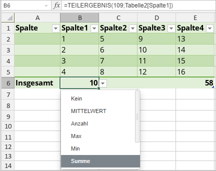 Tabellenvorlage Formatieren Onlyoffice