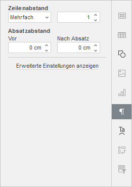 Registerkarte Paragraf-Einstellungen