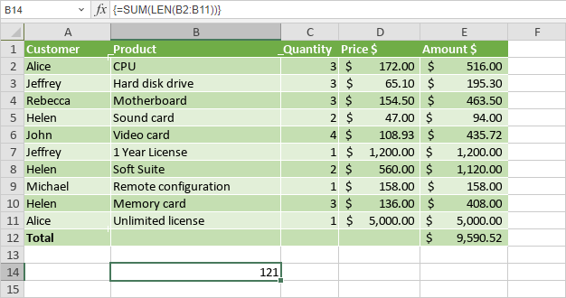 Use array formulas