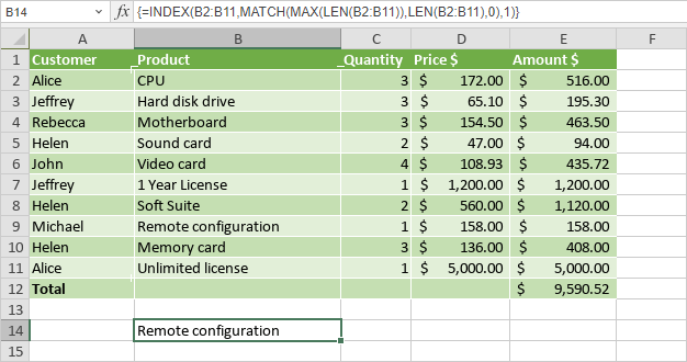 Use array formulas