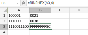 BIN2HEX Function