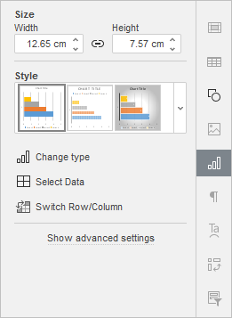 Chart Settings Right-Side Panel window