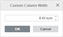 Custom Column Width window