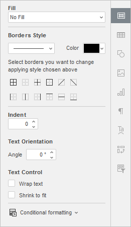 Conditional Formatting Right Sidebar