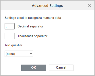 Data Import Advanced Settings