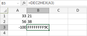 DEC2HEX Function