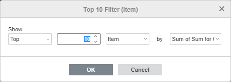 Top 10 AutoFilter window