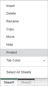 Protect Sheet Tab