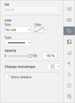 Shape Settings tab