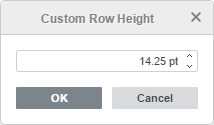 Custom Row Height window