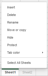 Manage multiple sheets