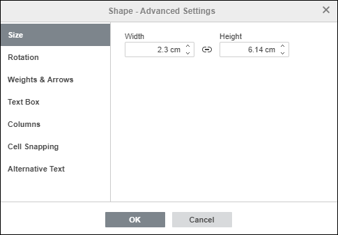 Shape - Advanced Settings