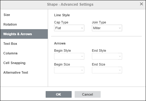 Shape - Advanced Settings