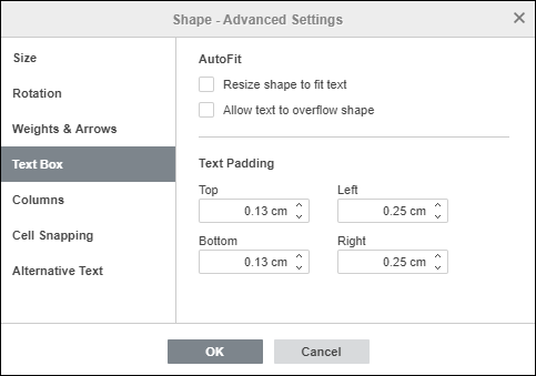 Shape - Advanced Settings