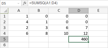 SUMSQ Function