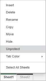 Unprotect Sheet Tab