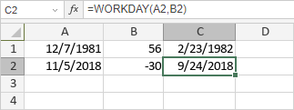 WORKDAY Function